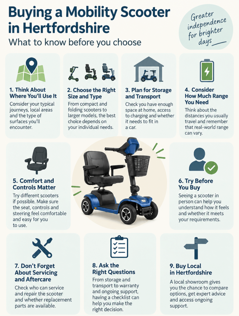 buying a mobility scooter in hertfordshire infographic